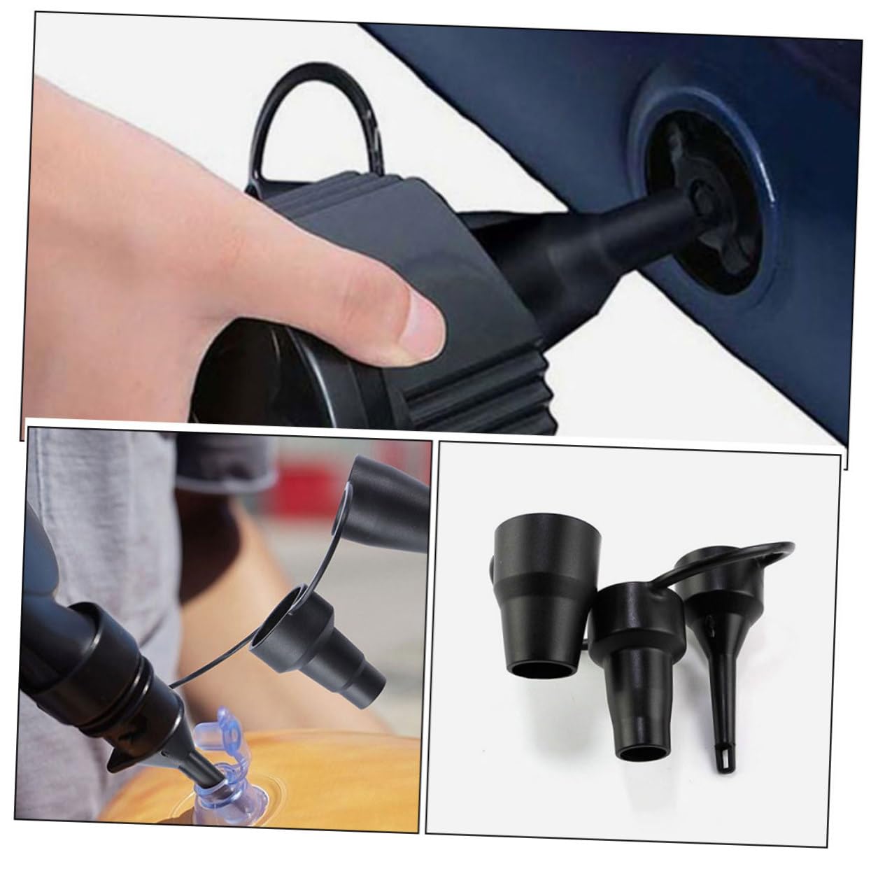 BESPORTBLE Luftpumpendüse Elektrische Pumpe Tankpumpe Aufblasbares Aufblasbares Bett Düse Luftpumpenverlängerung Wiederaufladbare Luftbettpumpe Luftgebläsepumpen Schwarz