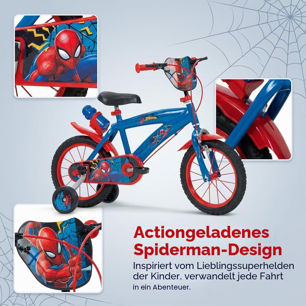 Toimsa Fahrrad 14 Zoll Spiderman Huffy 4/6 Jahre, bunt, 14874, 14 inches