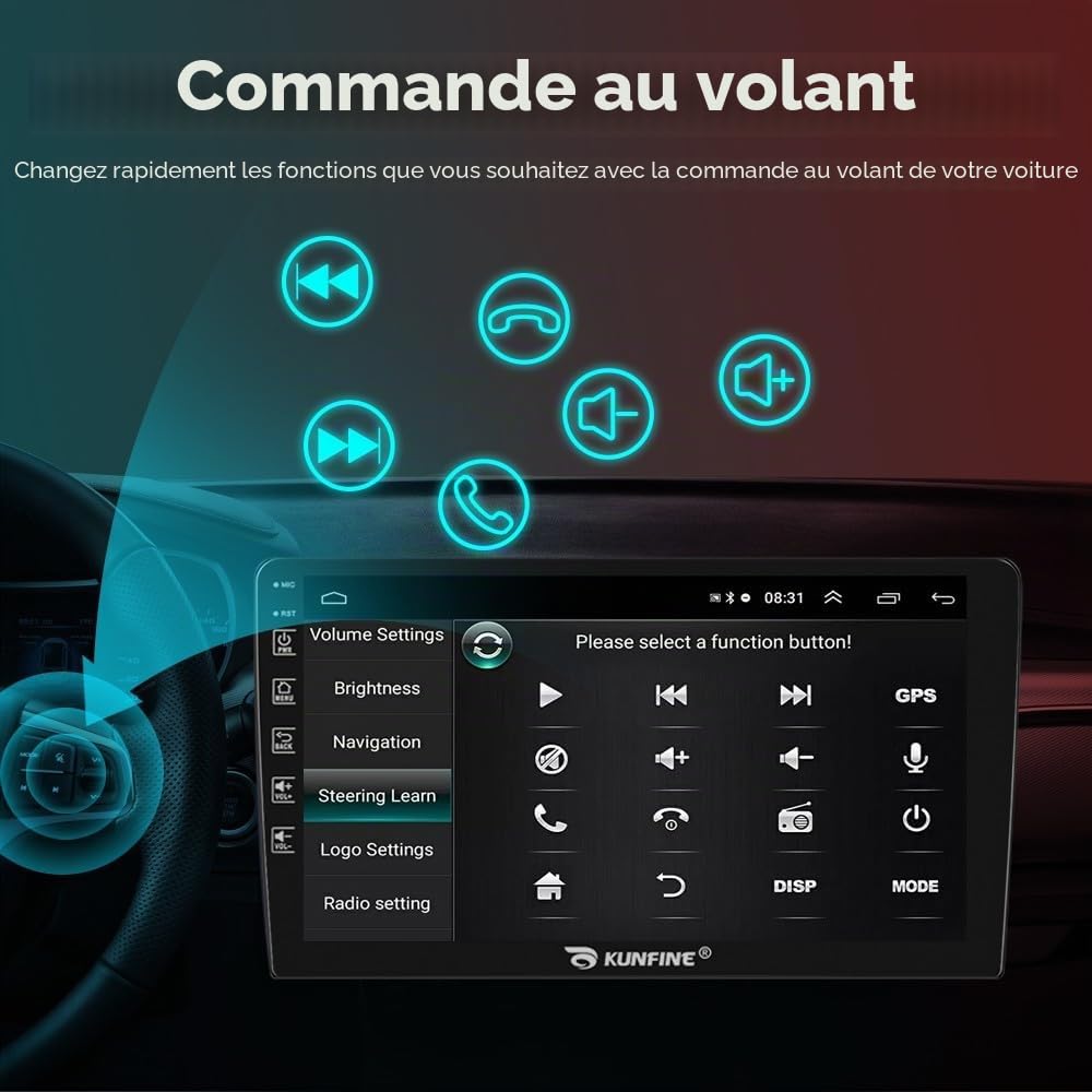 Car CarPlay Android Auto Navigation Stéréo GPS Radio Caméra arrière Display 9" IPS Touchscreen Headunit Tablet Pad Lecteur multimédia pour Chevrolet Aveo 2011-2015, Quad Core 2G+64G