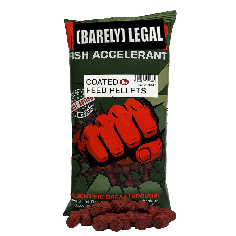 8mm Fjuka Carp Pellets 400g | Mega-boosted Fish Accelerant™ Coated Pellets for feed & hook