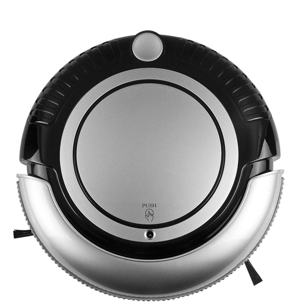 Mini Smart Robot Vacuum Cleaner K6L (Vacuum,Sweep,Mop) With mop,3 Working Mode,2 Side-brushes,Flashing LED Light (Black) [Energy Class A+]