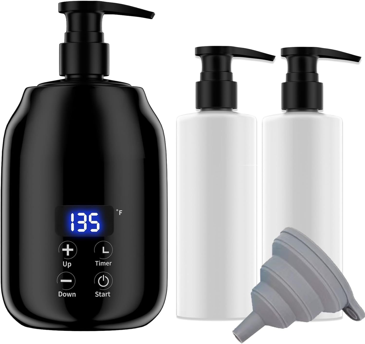 Scaldaolio per Massaggio per Olio da Massaggio Spa Dispenser da 2 Bottiglie e Scaldalozione Scaldabiberon per gel Scaldabiberon per Salone Scaldabiberon per olio da massaggio (Nero)