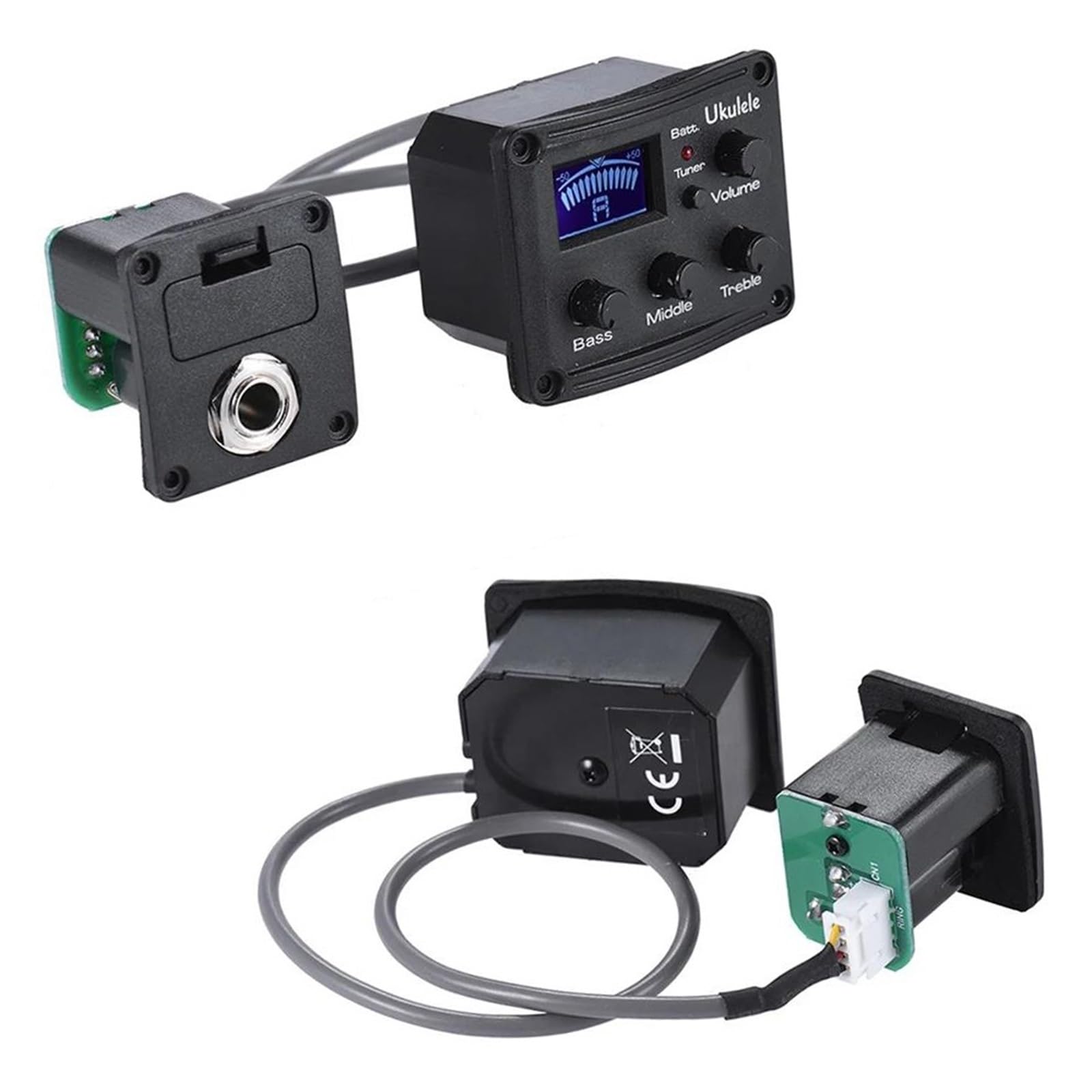 Pickup Per Chitarra Ukulele Piezo Pickup Preamplificatore Equalizzatore A 3 Bande Accordatore Con Display LCD Pickup Per Chitarra Acustica