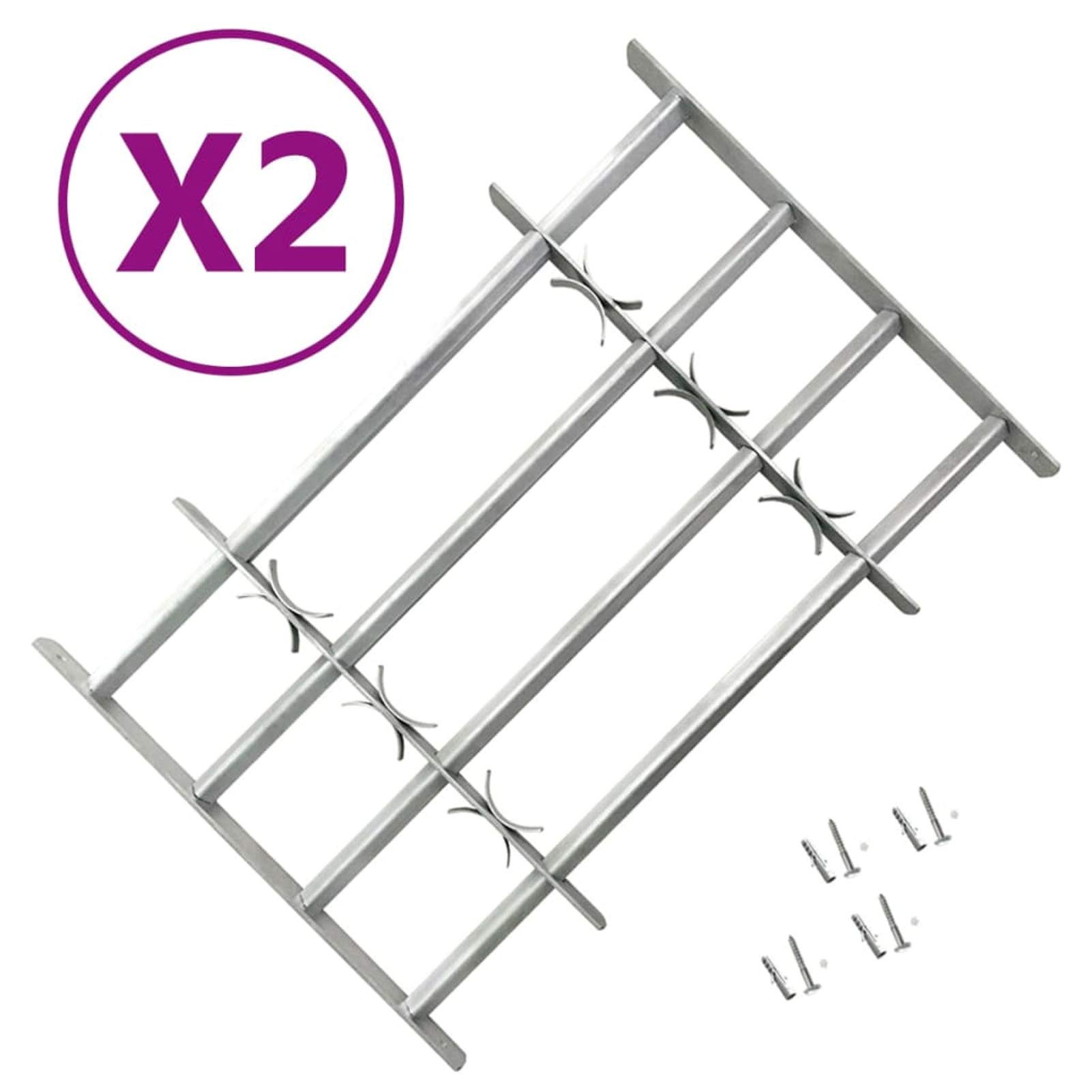 Tidyard 2 STK. Fenstergitter Verstellbar für Fenster Sicherheitsstange mit Schrauben Einstellbar Fenstergitter Sicherheitsgitter Fenstersicherung Einbruchschutz Kellerfenster Sicherung 1000-1500 mm
