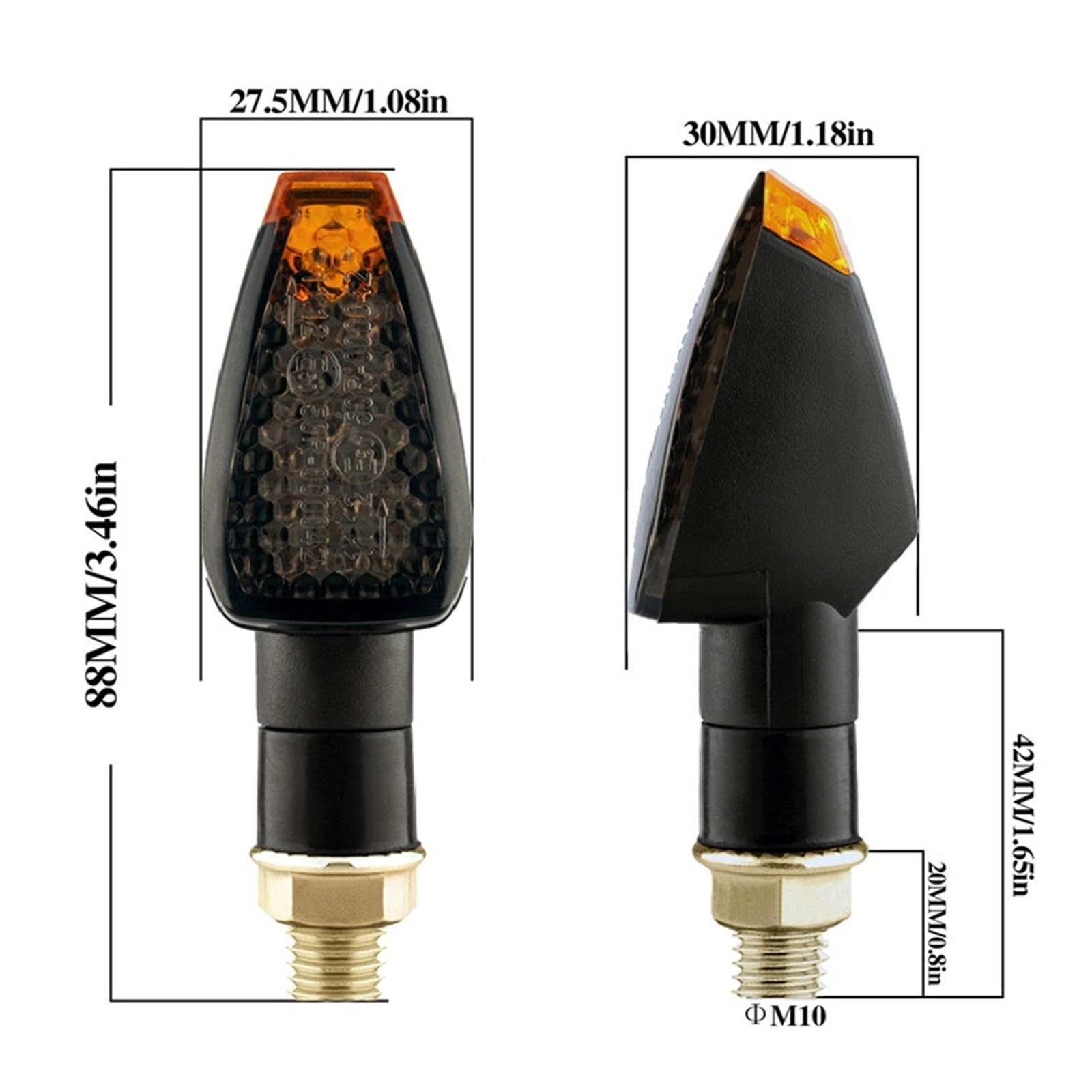 Indicatori Di Direzione Per Motociclette Omologati E50 Mark Indicatore Di Direzione 14 LED Indicatore Di Direzione Luce Ambra 12 V/24 V M10 Emark indicatoris direzione