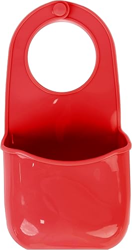 Servette Home Soporte de esponja para fregadero de cocina, organizador de esponja colgante de PVC rojo