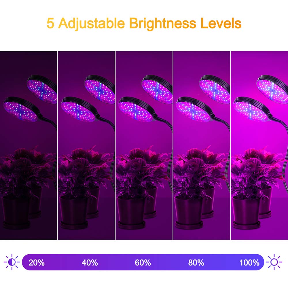Lampada Piante, LED Coltiva La Luce Regolabile, USB Ricaricabile Telecomando Luce Crescita Pianta, LED Plant Light per Soggiorno Ufficio Interno