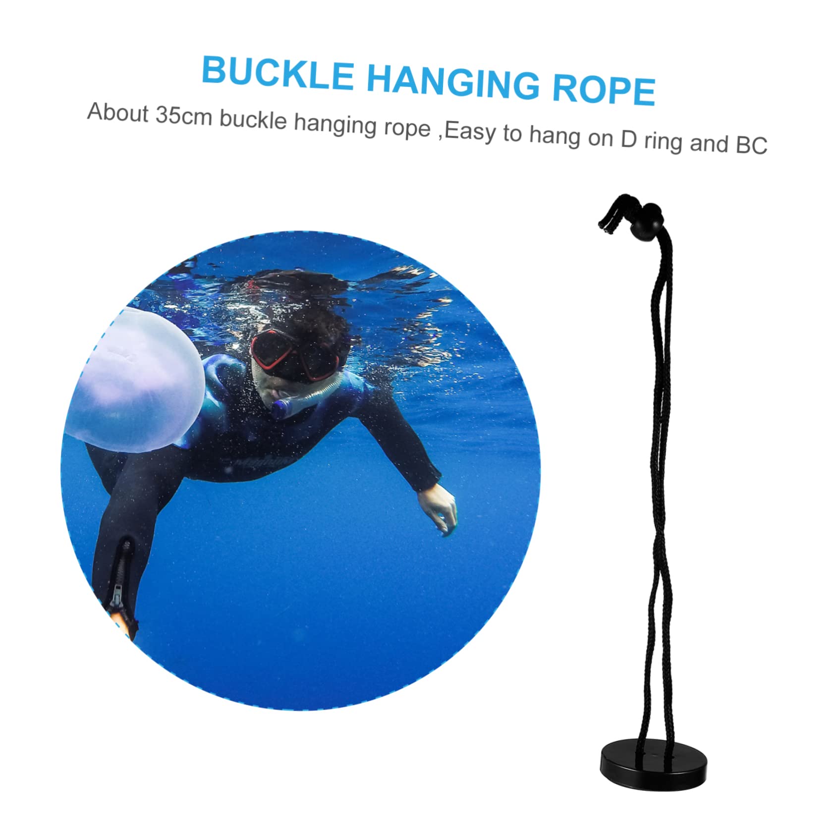 Garneck 360° Rotating Scuba Diving Mirror Lanyard Adjustable Cord Rearview Safety Tool for Equipment