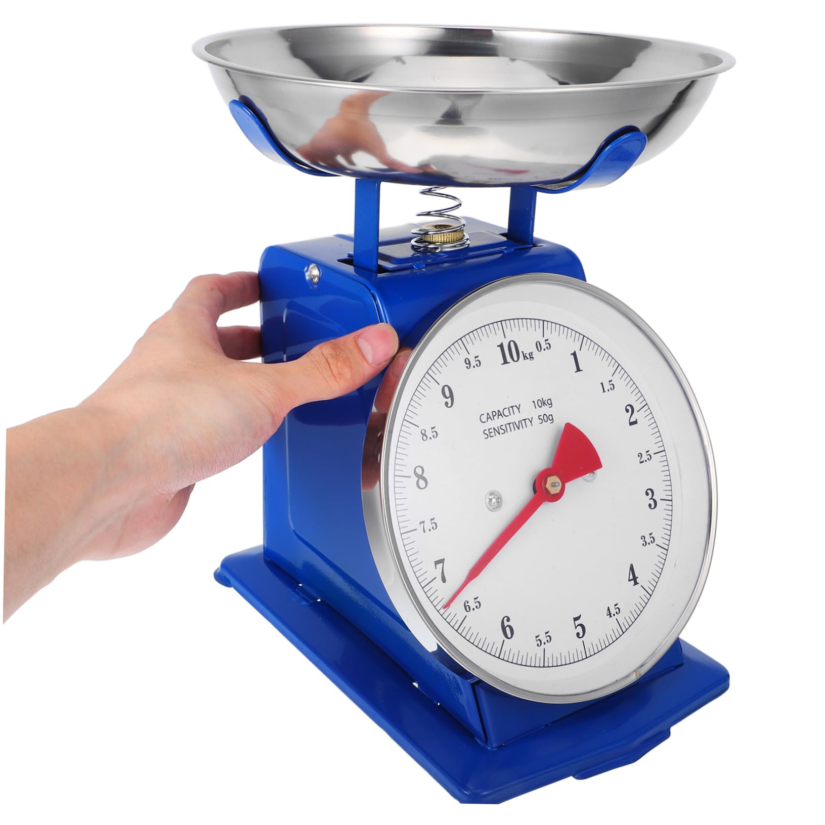 IMIKEYA Báscula De Cocina Mecánica Vintage 10 Kg Tamaño Medio Acero Inoxidable Sin Pilas Para Repostería y Preparación De Comidas Con Recipiente Desmontable y Esfera De Fácil Lectura