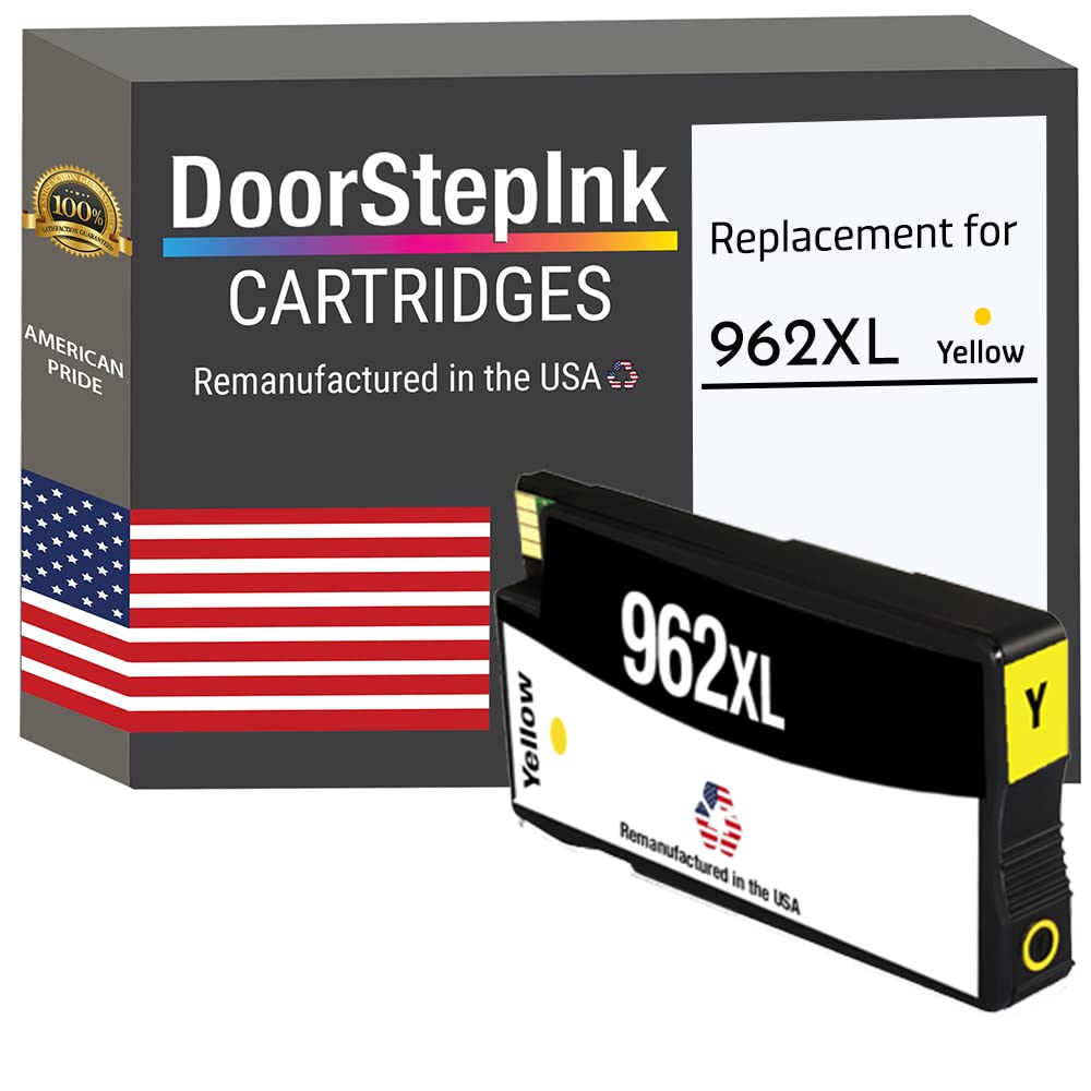 DoorStepInk 962XL Yellow Remanufactured Ink Cartridge Replacement for HP 962XL (3YL68AN) - Compatible with OfficeJet Pro 9010/9012/9013/9015/9016/9019