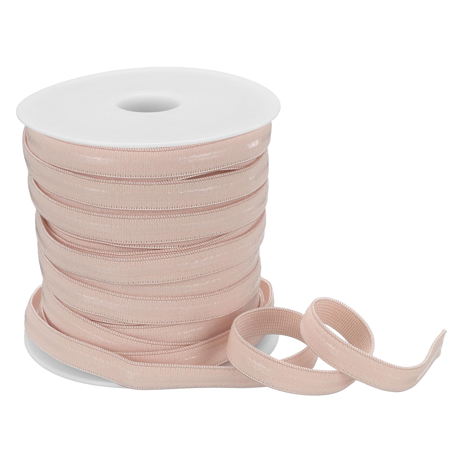 sourcing map Non-Slip Elastic Band, 1 cm x 18 m Light Pink Polyester Silicone Stretch Band Silicone Grip for Clothing Accessories Wigs