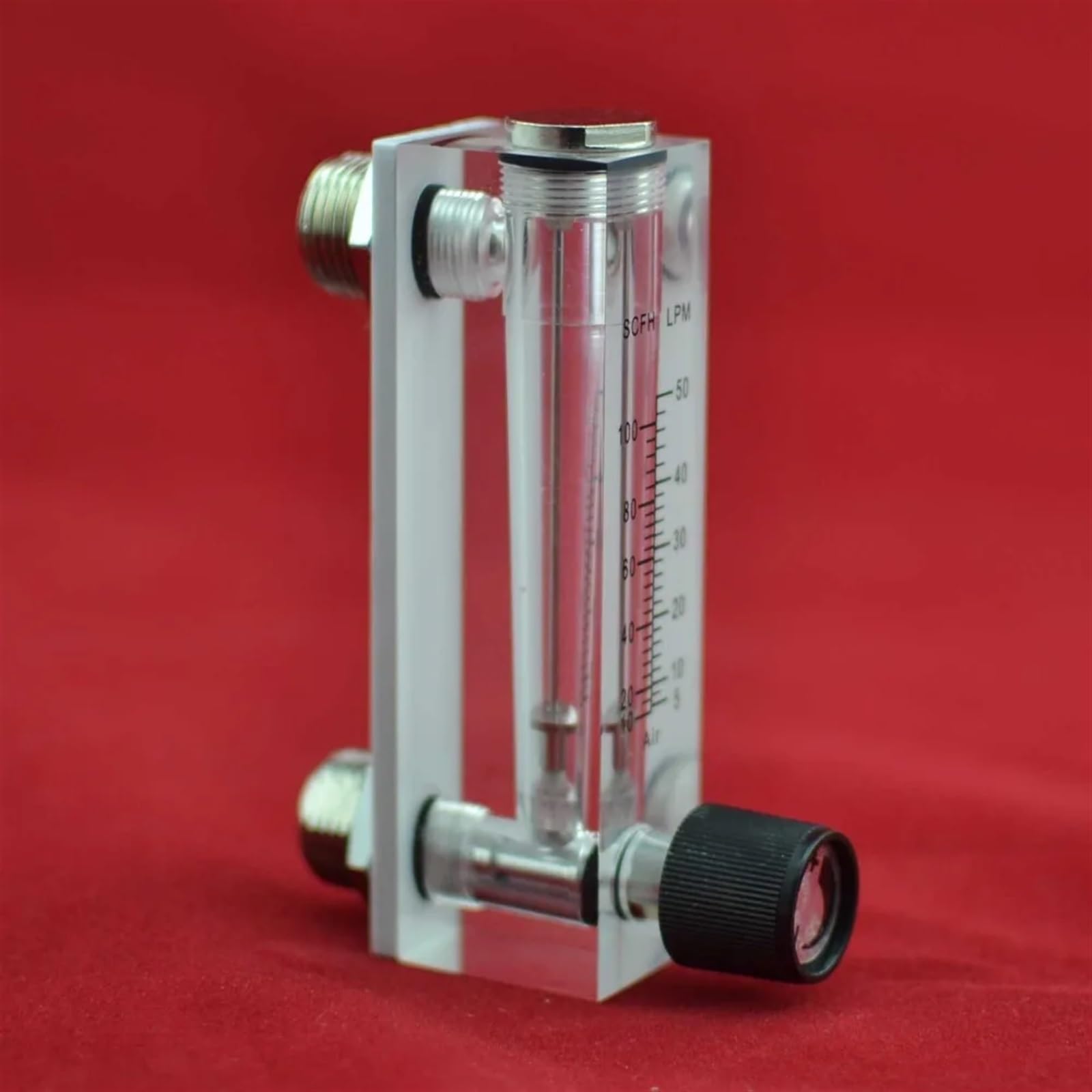 LZM-6T 5-50LPM/10-100SCFH Misuratore di portata acrilico a pannello con regolazione dei bassi Raccordo femmina G1/4" Maschio M18*1,5