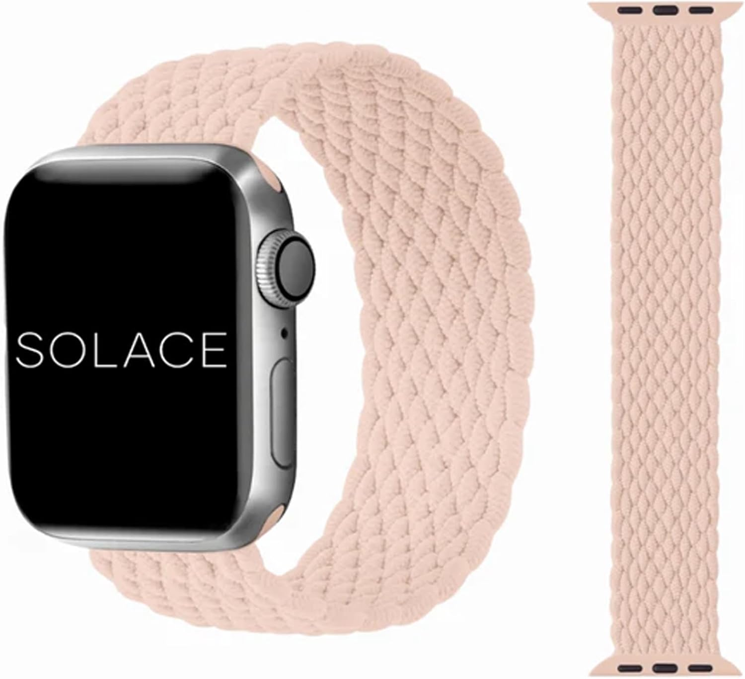 Solace Bands Imperium V2 Loop - Compatible with Apple Watch Bands Stretchable Sport Loop Band for Women and Men, iWatch Bands for 38mm 40mm 41mm 42mm 44mm 45mm Ultra, SE and Series 8 7 6 5 4 3 2 1 42/44/45MM - XS Champagne Pink