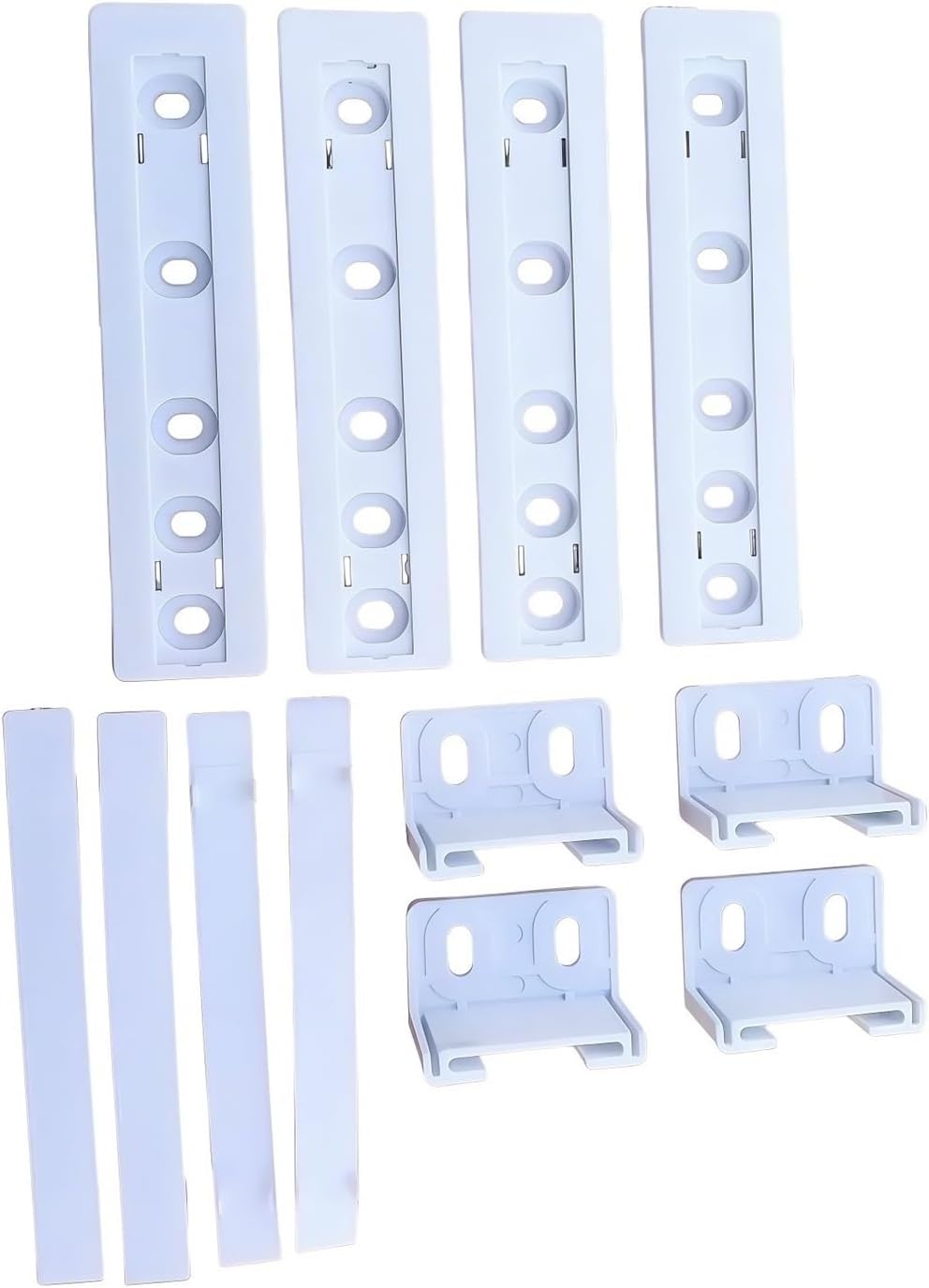 4Set Integrated Fridge Door Plastic Mounting Bracket Fixing Slide Kit for Freezer Refrigerator Door Shelf Rail for Refrigerator