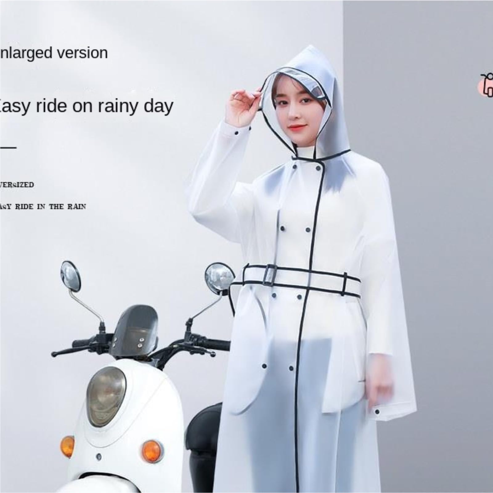 Capa de Lluvia Reutilizable Chubasquero Largo Con Capucha Y Cuerpo Entero, Poncho De Lluvia Transparente For Viajes Al Aire Libre Ropa de Agua para Exteriores