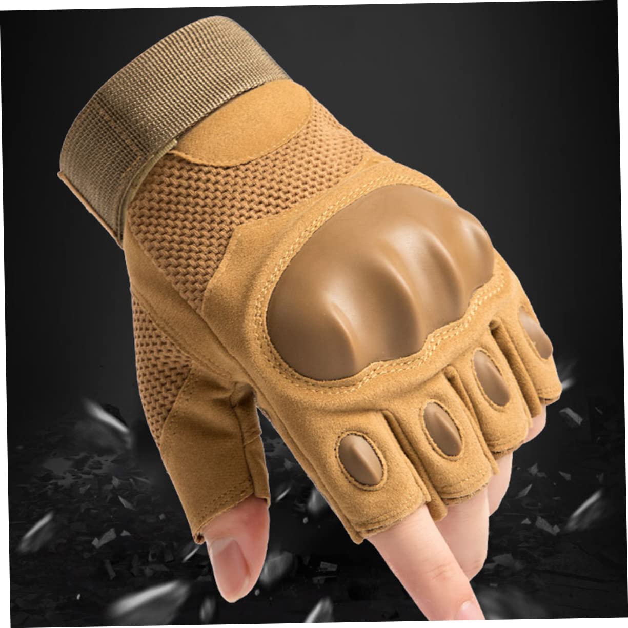 INOOMP 3paare Halbfinger Fahrradhandschuhe Für Und Atmungsaktive rutschfeste Und Strapazierfähige Outdoor-Handschuhe Für Radfahren Fitness Und Bergsteigen Khaki