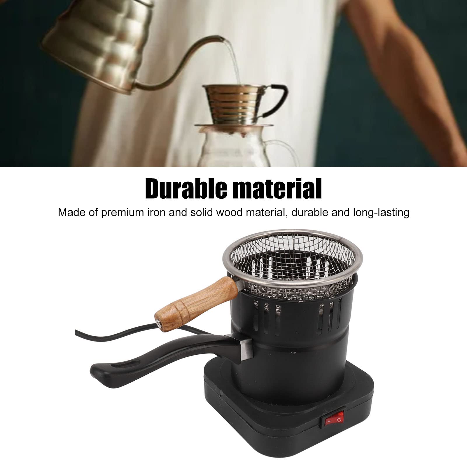 Accendifuoco elettrico a carbone, accessori per barbecue a carbone, accenditore elettrico a carbone, con maniglia, griglia di carbone e cavo, accensione a carbone per Narghilè, Latte Bollente E Caffè