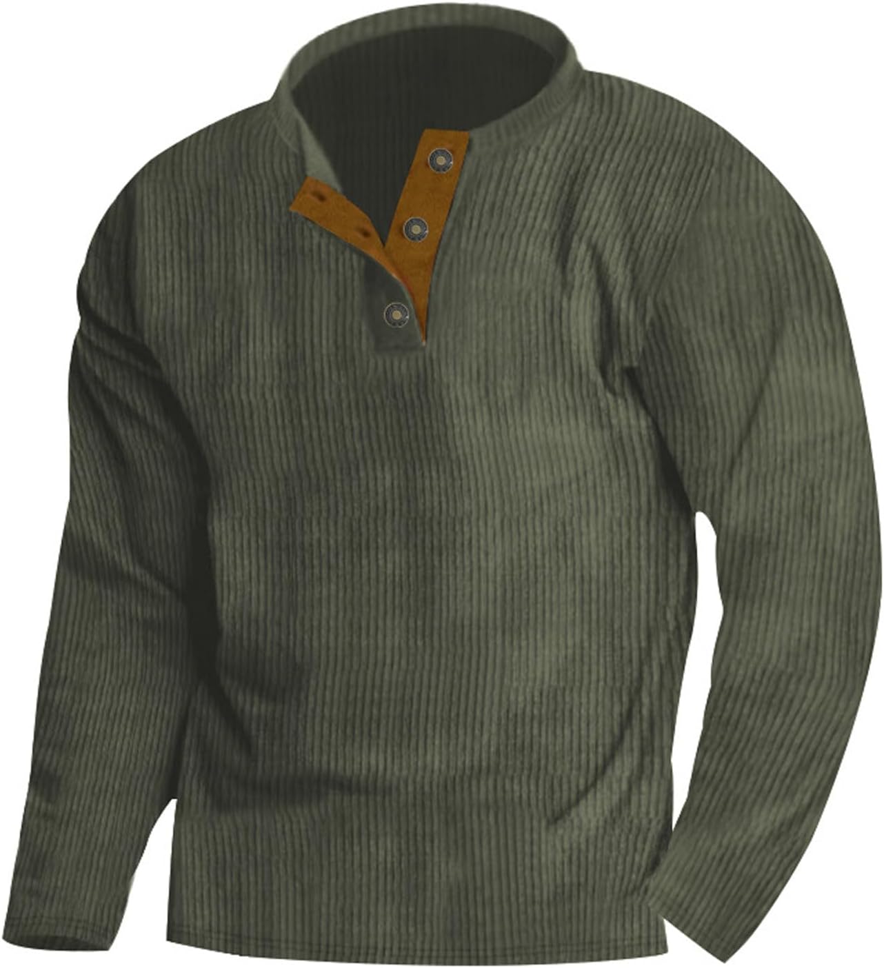 Ymosrh Men's Novelty Sweatshirts Quarter Button Sweatshirt Long Sleeve Corduroy Pullover Tops Henley Sweat Shirt, M-4XL