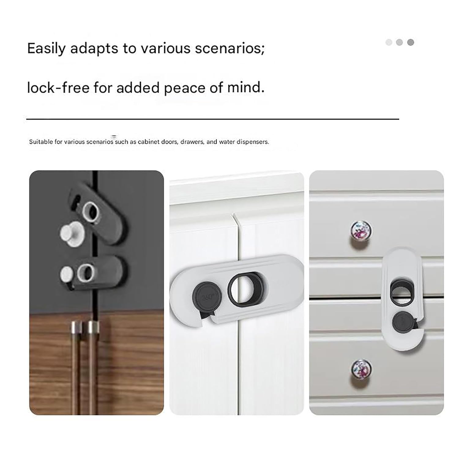 ARQIVO® Cabinet Locks Baby Proofing - Child Safety Cabinet Locks Adhesive Cabinet Locks - Child Safety Locks, Baby Door Lock for Refrigerators Doors, Ovens, Home, Kids, Pets (Mix, Pack of 2)