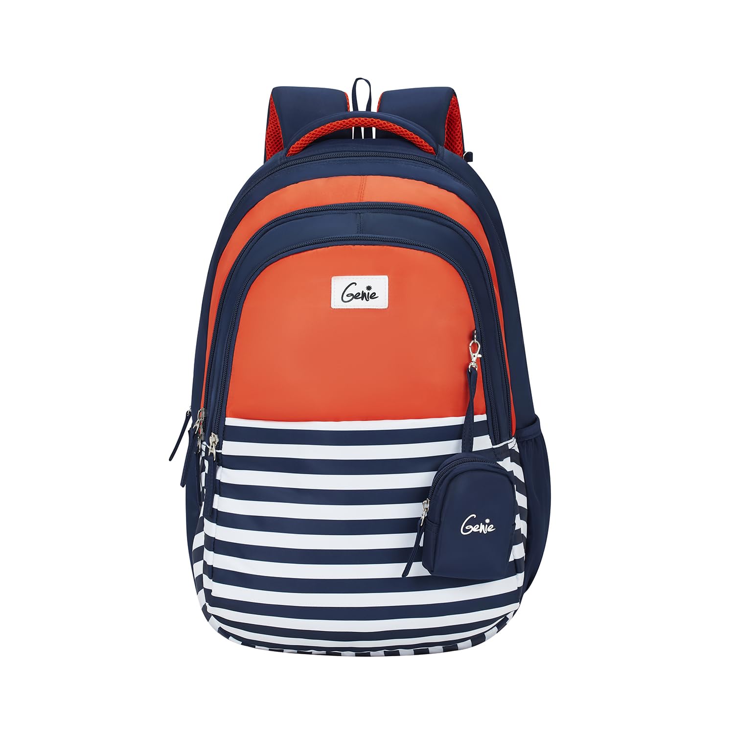 Genie Nautical Plus Laptop Backpack for Women, 3 Compartments, 19" Stylish and Trendy College Bags for Girls, Water Resistant and Lightweight for Office and Travelling Purpose, 36 Liters, Orange (B0CW2HX5RF) Amazon Price History, Amazon Price Tracker