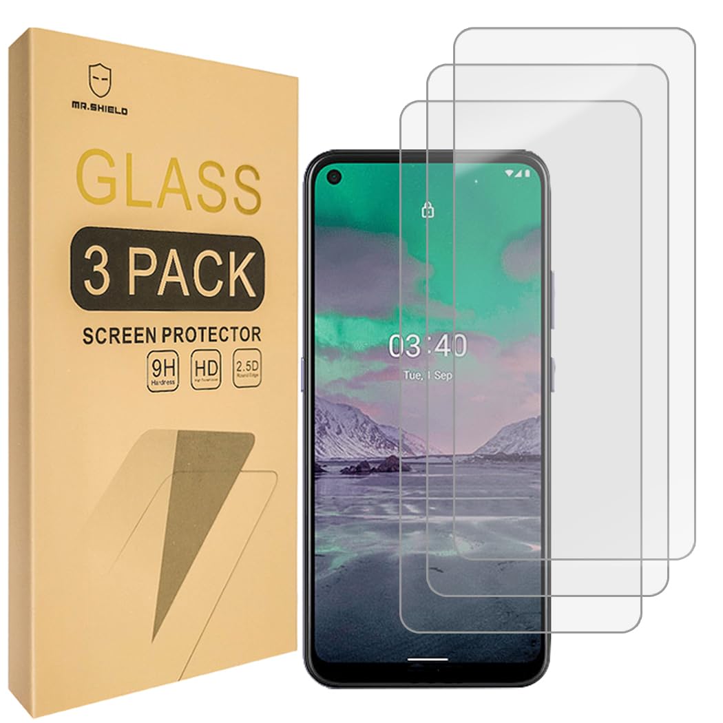 Mr.Shield [3-Pack] Designed For Nokia 5.4 [Tempered Glass] [Japan Glass with 9H Hardness] Screen Protector with Lifetime Replacement