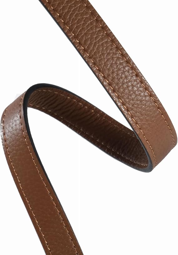 VanEnjoy Full Grain Leather Shoulder Strap Replacement with 2 Square Locks -Extended Version(Brown)