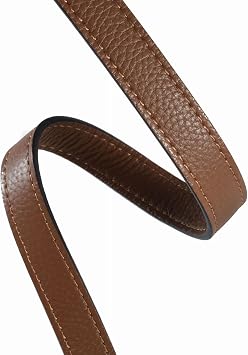 VanEnjoy Full Grain Leather Shoulder Strap Replacement with 2 Square Locks -Extended Version(Brown)