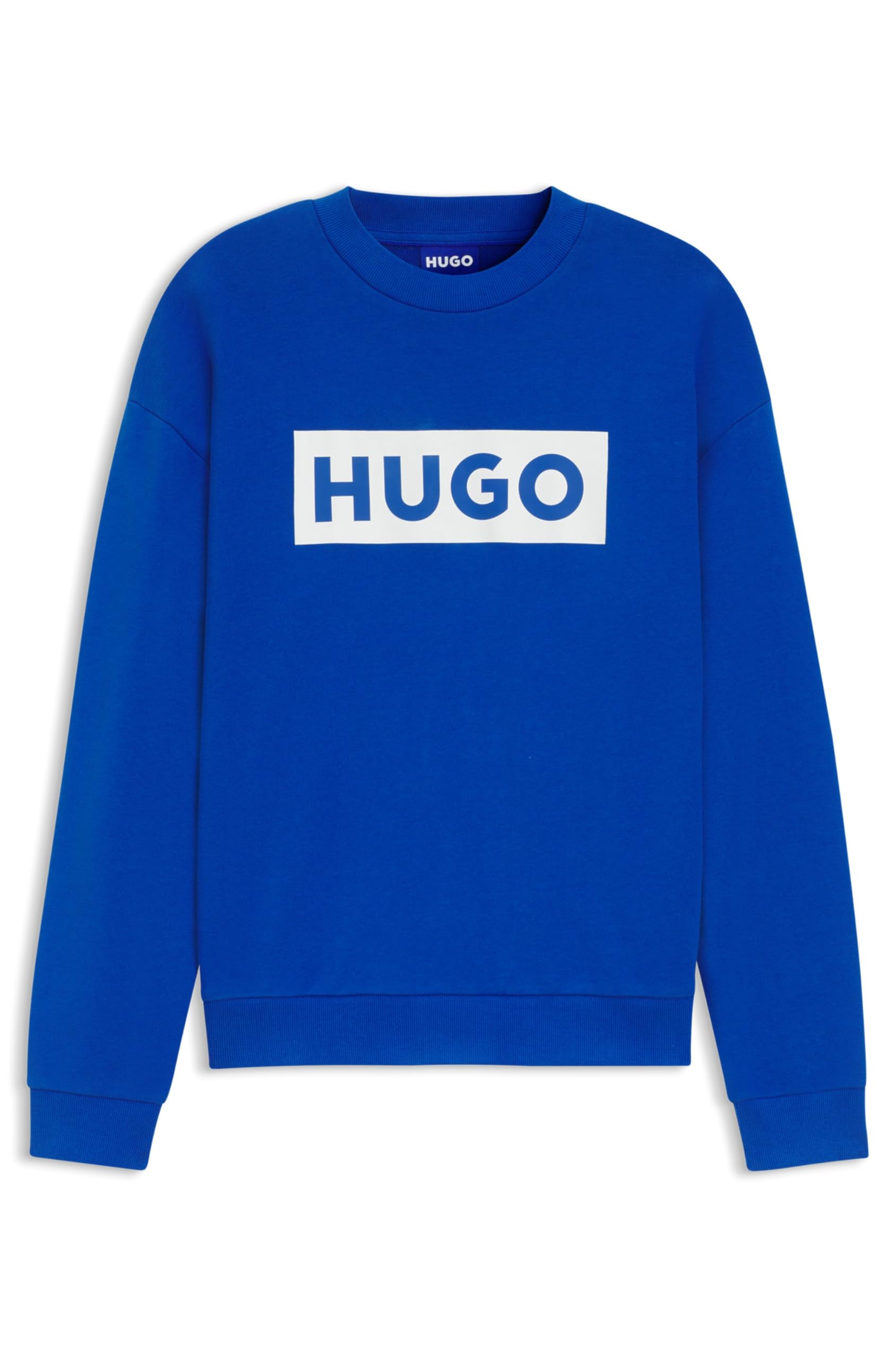 HUGO Mens Niero Crew Sweater Long Sleeve Cotton Blue XL