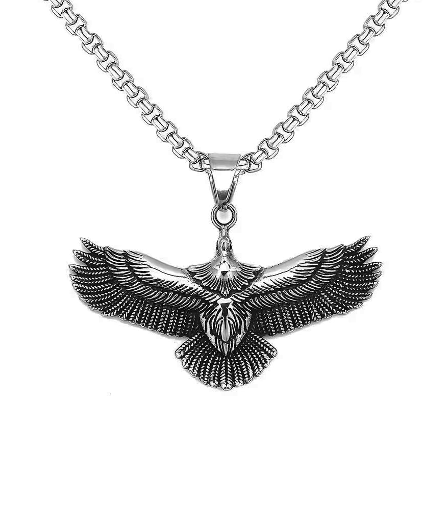 Men's Dragon Pendant with Stainless Steel Box Neck Chain-image-7
