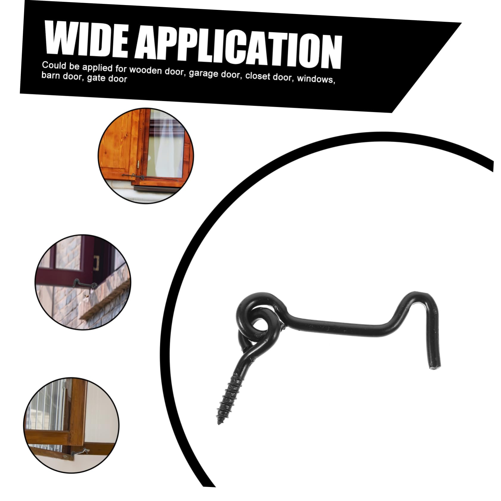 HOLIDYOYO 10 Pairs 4pcs 1.5 Inch Cabin Hook Eye Latch Window Door Hook Barn Latches Gate Over The Door Hook Hanger Small Door Catch Door Latch Stainless Carbon Steel Black