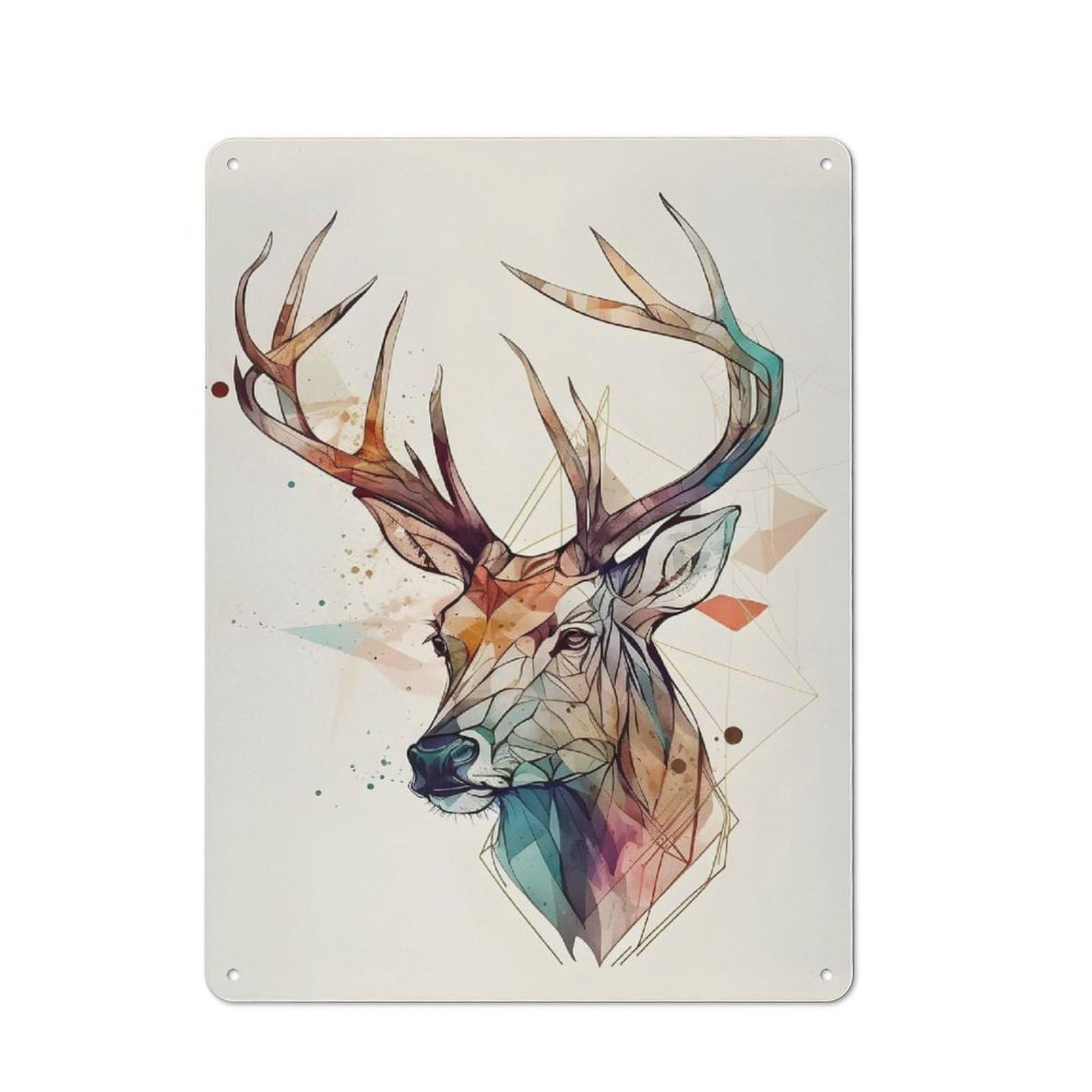 Junmoney Deer Head Tin Wall Plaque 40X30cm With For Studio Or Craft Room, Suited To Craft Room Decorators
