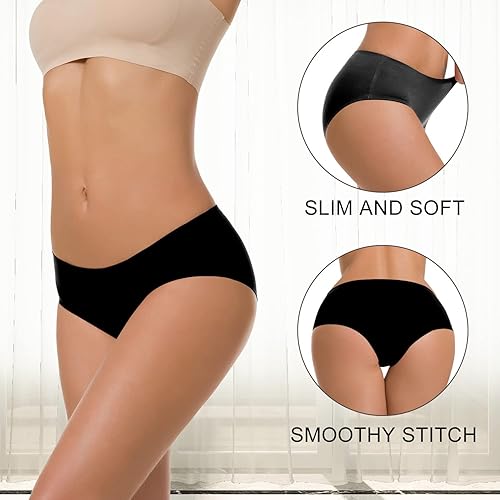 Miniatura 3 de LALESTE Ropa interior de algodón sin costuras para mujer calzones invisibles sin línea de bragas paquete de 6