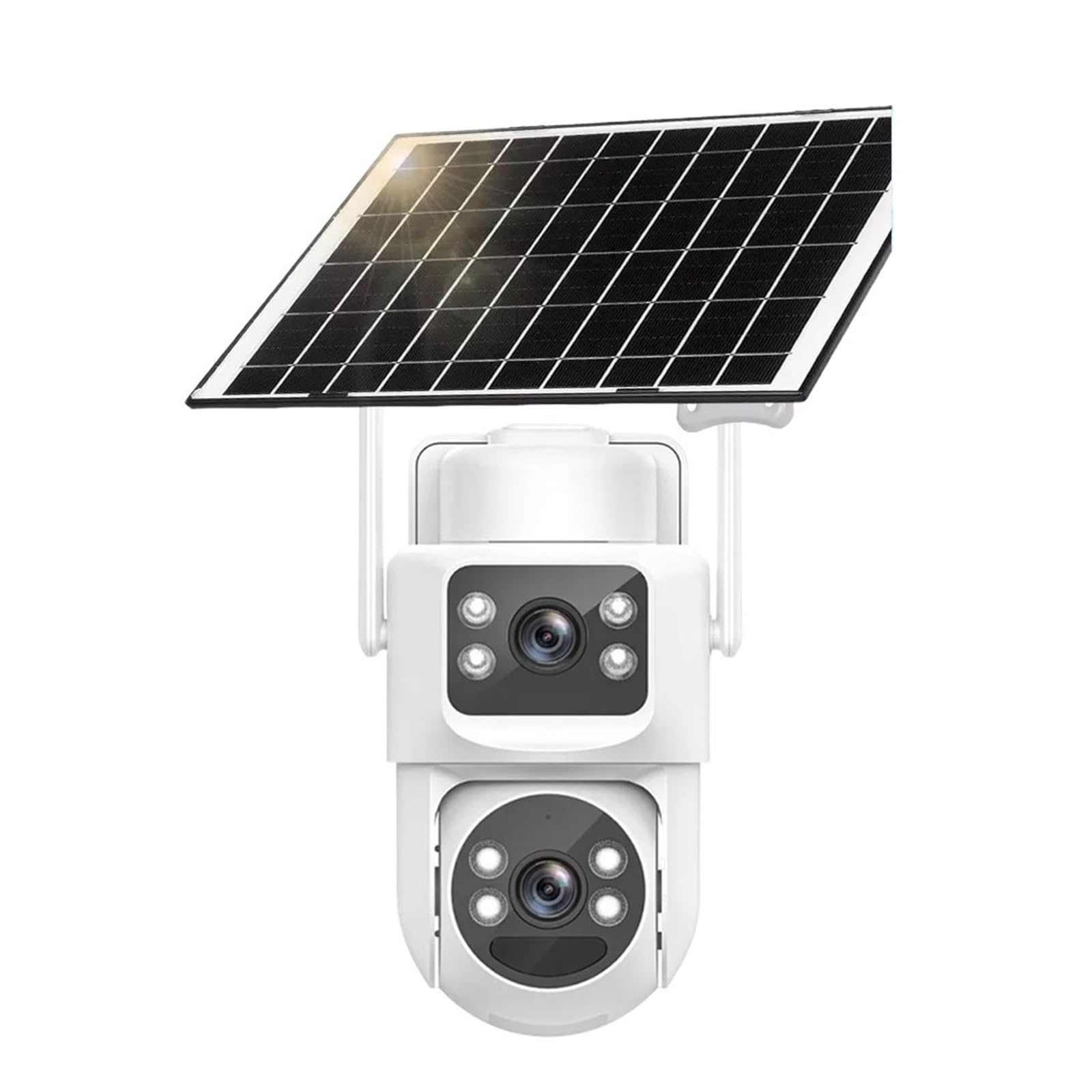 JVDDI 8MP 4K WiFi Built-in Battery-Powered Dual Lens Outdoor IP66 Waterproof Camera PIR Human Detection With Solar Panel Charging PTZ(NO SD Card)