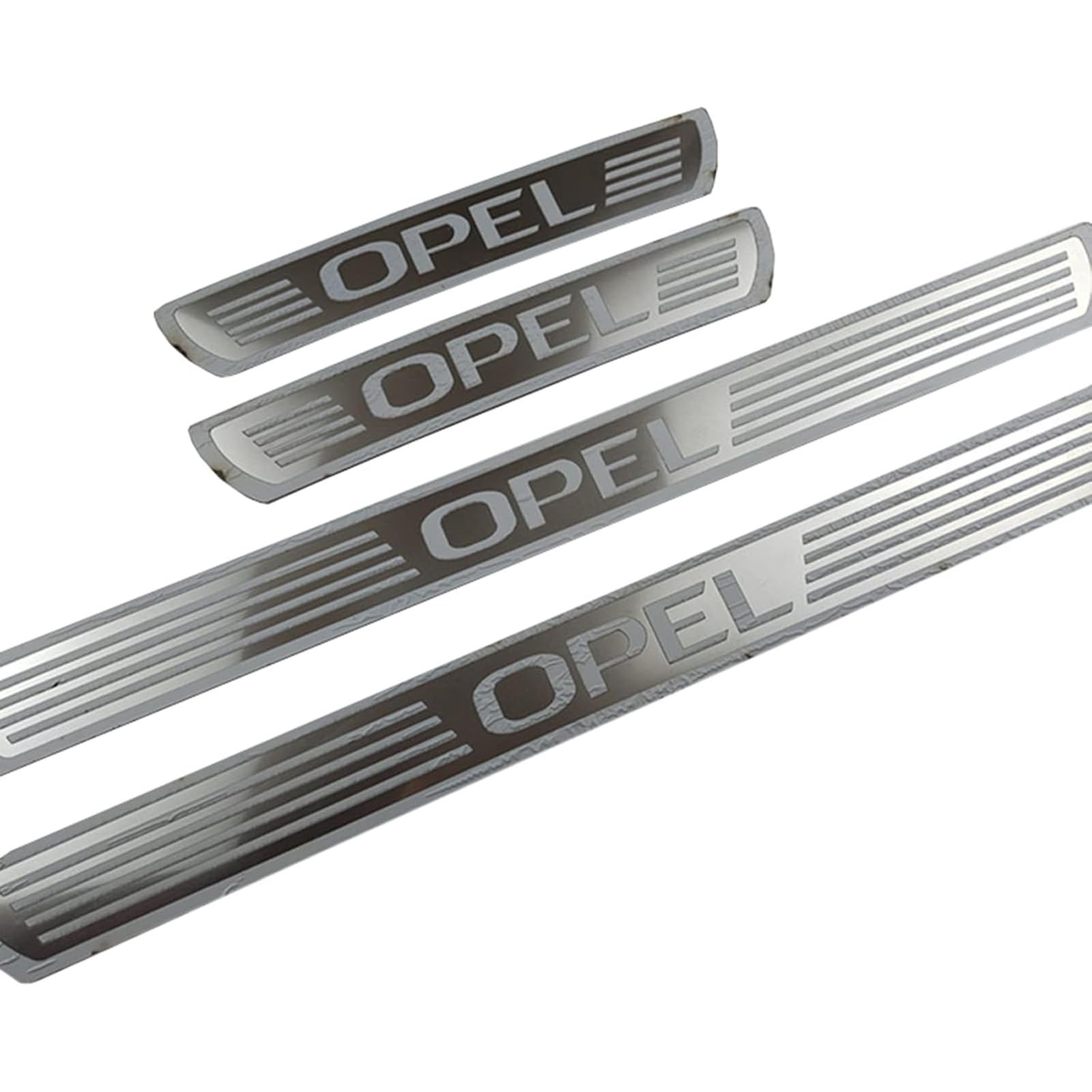 4 Pezzi Battitacco Auto per Op-El Astra Zafira Corsa Mokka, Protezione Portiere Auto in Acciaio Inox Protezione AntiGraffio per Pedale Accessori Auto,Silver