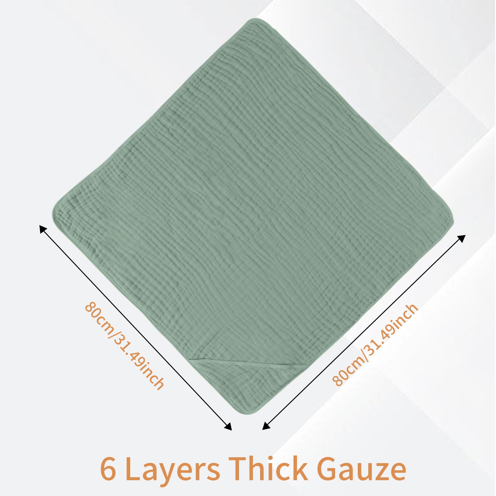 Asciugamano con Cappuccio per Neonati 80 x 80 cm Cotone Mussola Accappatoio Neonato Morbido Super Assorbente Mantella da Bagno per Bambini Asciugamano per Regalo-Verde scuro