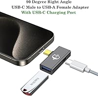 Vista 2 de BCLINK Adaptador USB C a USB 3.1 2 en 1 con puerto de carga de 100 W, convertidor Thunderbolt 4/3 OTG para Meta Quest 2, iPhone 15, MacBook, iMac