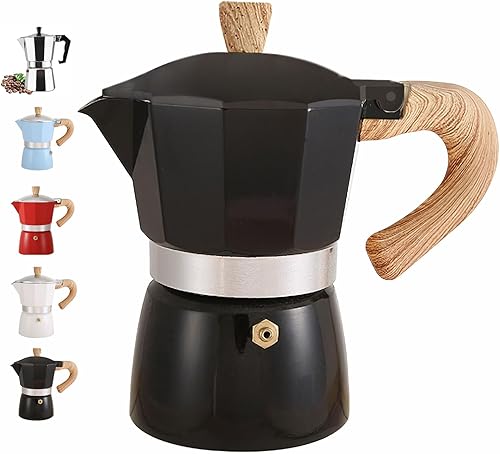 3 tazas de 5.1 fl oz, 5 onzas, estufa de café expreso de aluminio, cafetera italiana, cafetera Moka Express Classic Cafe Maker para café italiano y