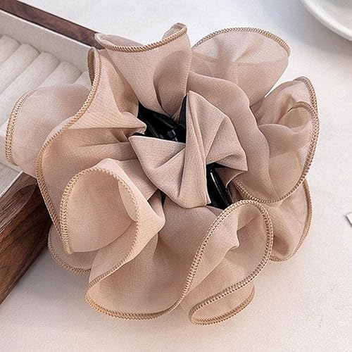 Miniatura 7 de Corea estilo simple horquilla nuevas mujeres grandes Rose Clips flor garra accesorios de tela pinzas de mandíbula cinta N9w6