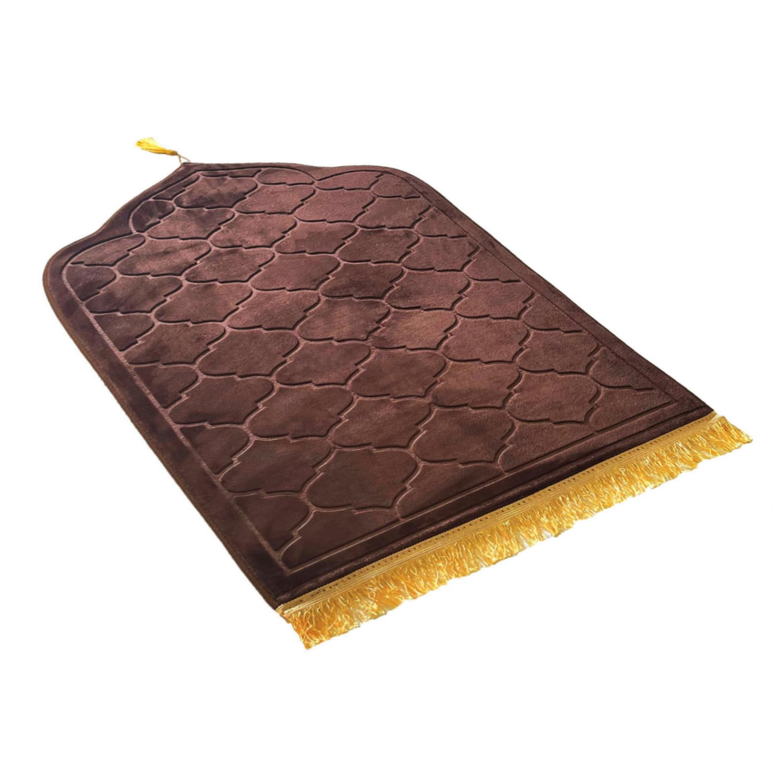 JE JOUE Prayer Rug Muslim Mat Islamic - Thickening Sponge Muslim Rug for Men Women for Eid Travel Ramadan, Soft Luxury Great for Knees and Forehead （Light Brown）