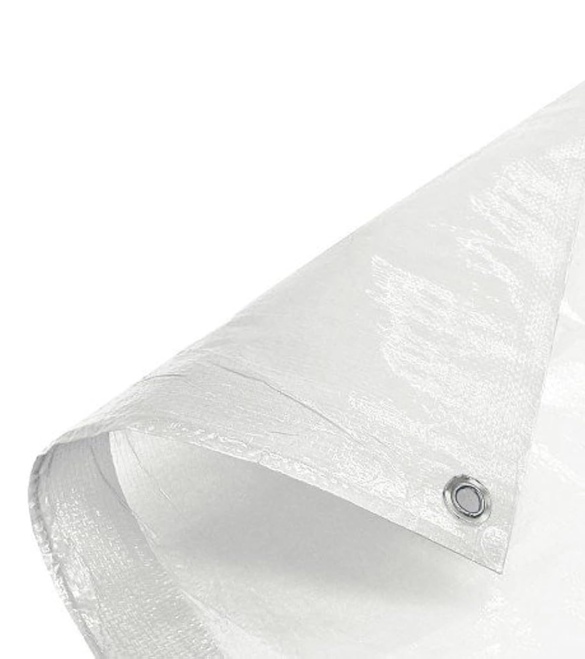 Premsons® Tarpaulin 120 GSM Thick Waterproof UV Resistant Heavy Duty Sheet - Rot Rip Tear Proof Tadpatri with Grommets & Reinforced Edges - Poly Tarp Cover Rain Roof Shed Protection - 6 x 4 ft - White — Amazon image 6