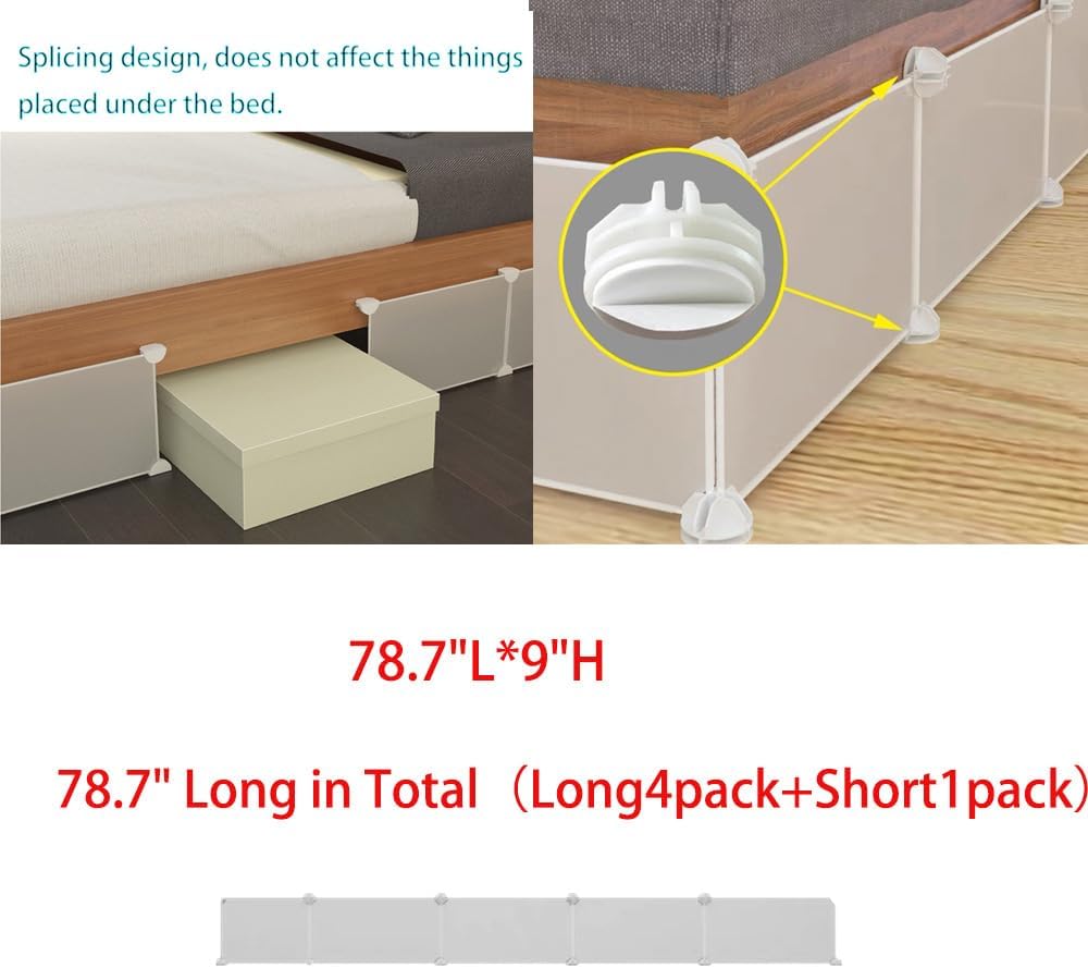Under Bed Blocker Bumper for Under Furniture, Toy Blocker Stop Toy Going Under Couch, Easy to Install Under Sofa Barrier Pet Blocker for Pets Kids (78.7" L*9" H)