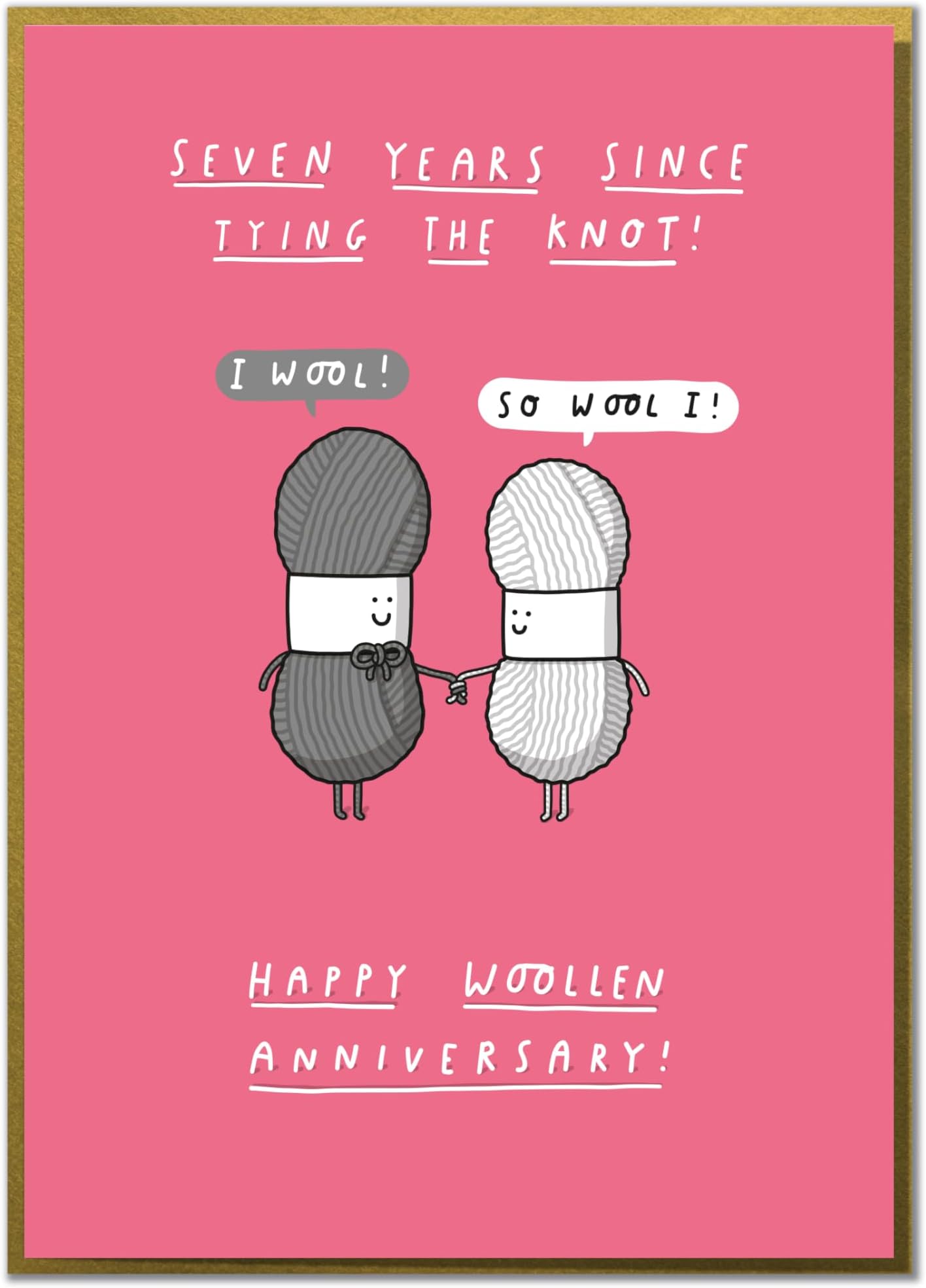 Happy Woolen Anniversary! Fun, Cute 7th Anniversary Card