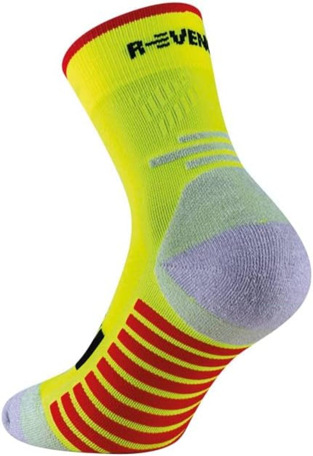 R-EVENGE Kit 4 Calze Running medie per la corsa indoor, outdoor, trekking e tempo libero con rinforzo sulla punta e tallone.