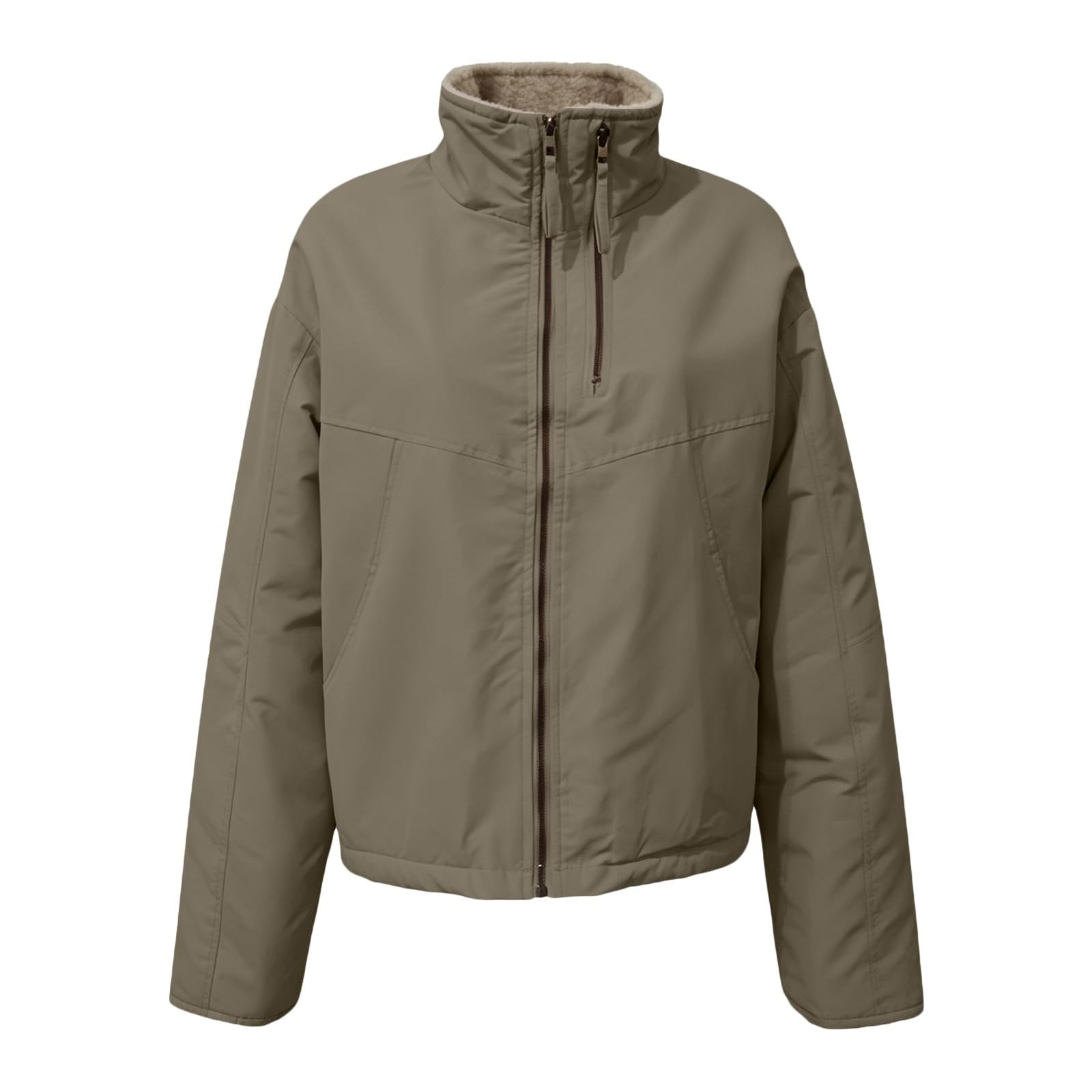 Generisch Daunenjacke Damen - Kurz Wintermantel Winter Warm Gefüttert Steppjacke Elegant Grosse Grössen Winterjacke Winddicht Parka Jacke