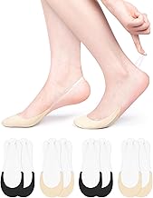 Becellen 4 Pairs Women's Invisible Breathable Slingback Socks with Non-Slip Gel
