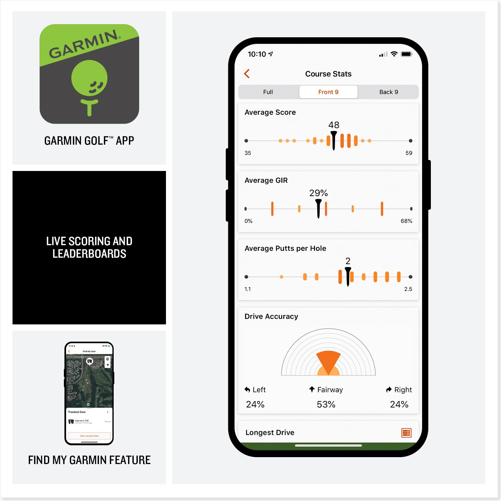 Garmin Approach G82 Moniteur de lancement de golf portable GPS grand écran tactile couleur