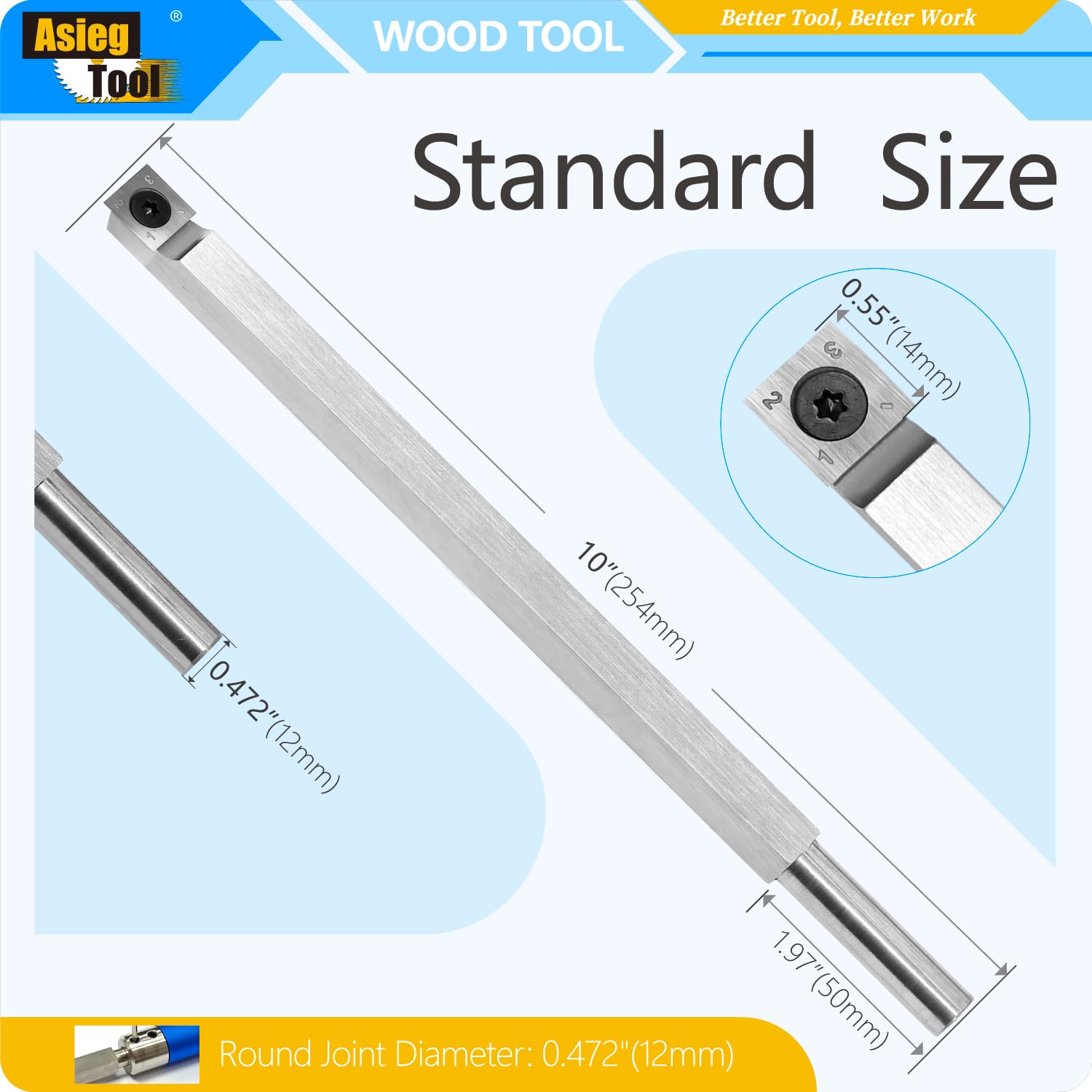 Wood Turning Chisel - Carbide Tip for Hobbyists -2