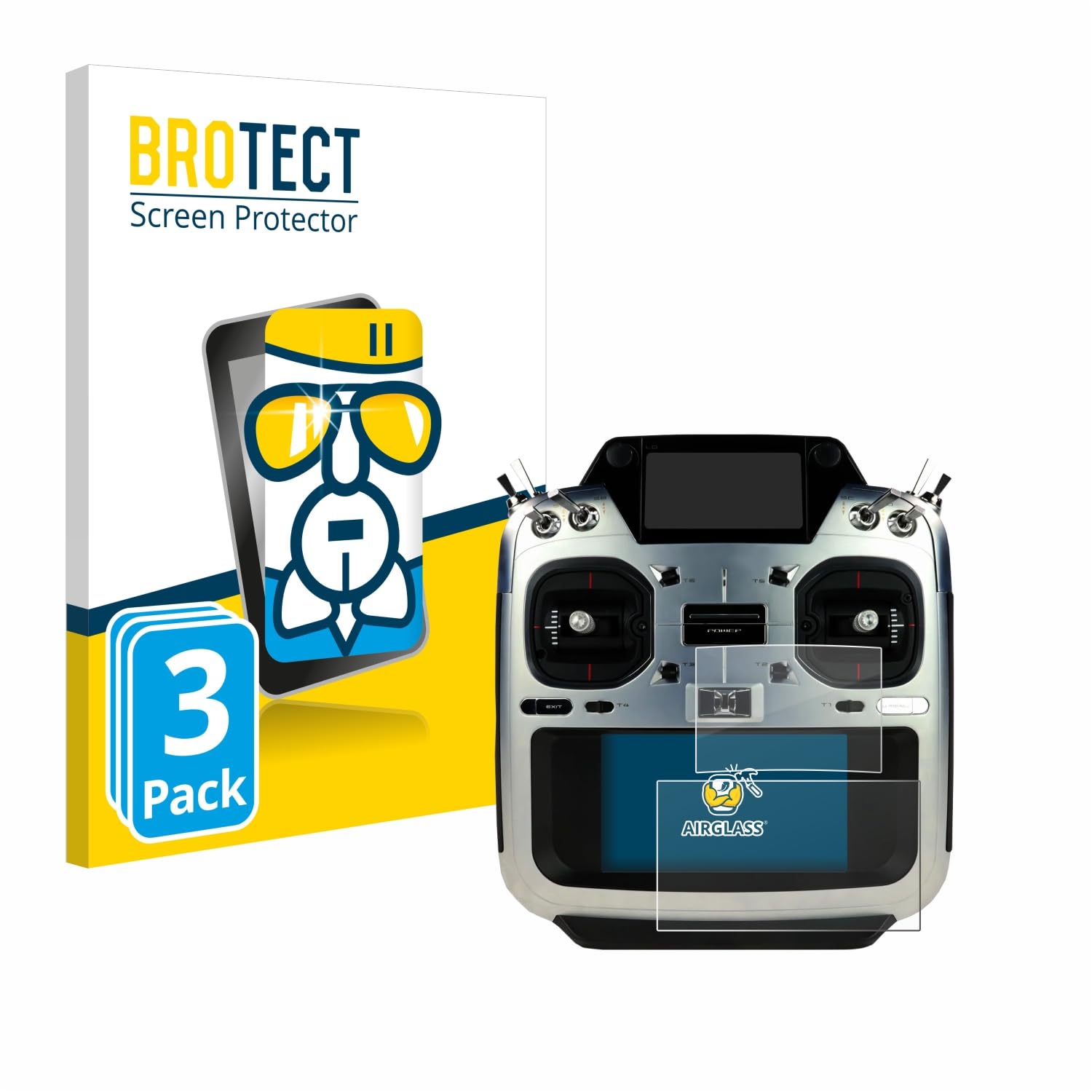 brotect Pellicola Protettiva Vetro per Robbe Futaba T16IZ Protezione Schermo (3 Pezzi) [Durezza Estrema 9H, Chiaro