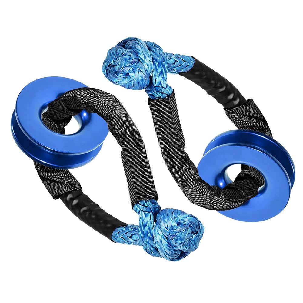 Astra Depot Blue Kit 2X Recovery Snatch Ring + 2X UHMWPE 1/2