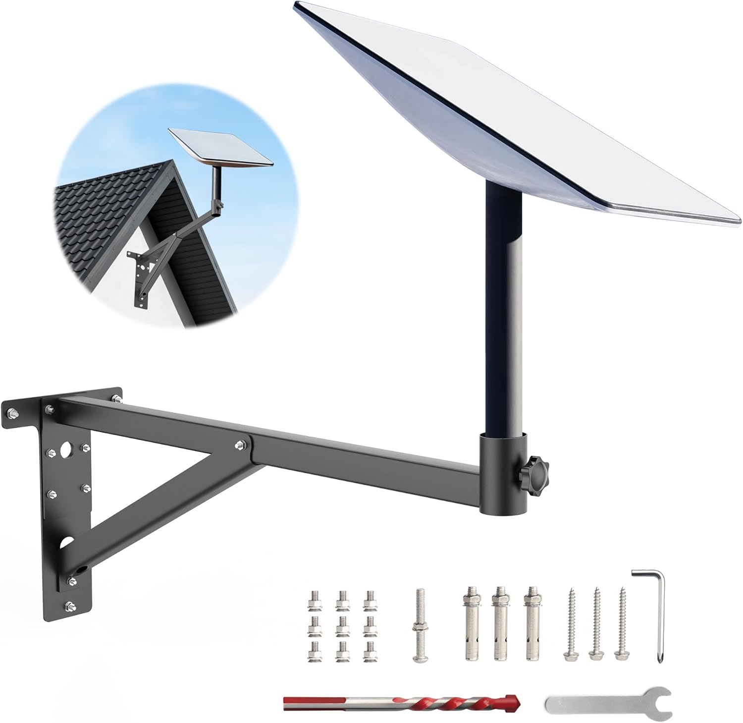 25inch Starlink Mounting Kit for V2,Starlink Wall Mount Compatible V2 Starlink,Made of Thickened and Durable Materials for Starlink Roof Bracket ,Starlink Pole Mount for Starlink Gen2(Mount Kit Large) Mount Kit Large 25in